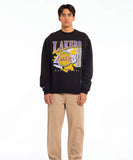 Mitchell & Ness L.A Lakers Paintbrush Crew - Faded Black