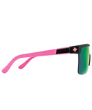 Spy Flynn 5050 Matte Black Matte Pink W/ Happy Grey Green Light Green Mirror Sunglasses