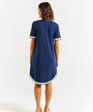 Betty Basic Nyree Dress - Navy/White Ric Rac