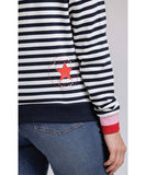 Mi Moso Striped Delight Sweat Shirt - Navy