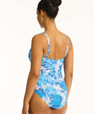 Sea Level Daisyfield Cross Front Multifit One Piece - Blue