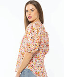 Seeking Lola Relaxed Carefree Top - Colourful Blossom