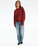 Hurley Patchwork Womens Fleece Crew - Russet