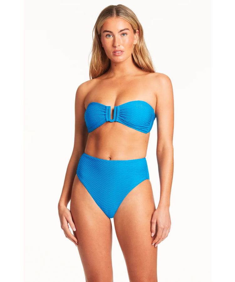 Sea Level Honeycomb Retro High Waist Bikini Pant - Capri