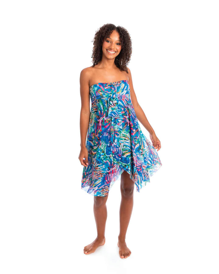Togs Ravenna Mesh Frill Skirt - Blue Cover up