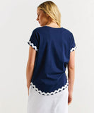 Betty Basic Sunny Tee - Navy/White