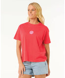 Rip Curl Icons Of Surf Relaxed Tee - Hibiscus Red