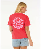 Rip Curl Icons Of Surf Relaxed Tee - Hibiscus Red