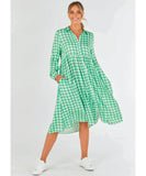 Betty Basics Bellamy Shirt Dress - Green Gingham