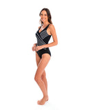 Togs Cross Over Chlorine Resistant One Piece Swimsuit - Black