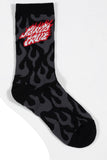 Santa Cruz Flaming Stack Boys Crew Socks 2Pk - Yellow Black