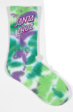 Santa Cruz Stack Strip Boys Crew Socks 2Pk - Blue Tdye - Light Green Tdye