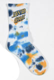 Santa Cruz Stack Strip Boys Crew Socks 2Pk - Blue Tdye - Light Green Tdye