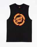 Santa Cruz Flame Ringed Dot Front Muscle - Black