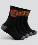Santa Cruz Mens Classic Dot 4 Pack Socks - Black