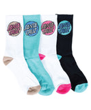 Santa Cruz Womens Pop Dot Socks 4Pk - White/Sage/Black
