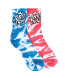 Santa Cruz Womens Cliff View Stack Sock 2Pk - Blue Tie Dye