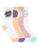 Santa Cruz Other Dot Girls Crew Sock 4Pk - Pink-White-Orange
