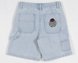 Santa Cruz Cactus Dot Carpenter Girls Short - Light Washed Indigo