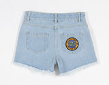 Santa Cruz MFG Retro Dot Girls Short - Light Washed Indigo