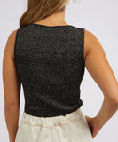 Foxwood Tessa Metallic Knit Tank - Black