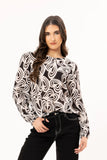 Seeking Lola Gratitude Top - Ivory Swirl