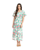 Seeking Lola Applause Dress in Rose Garden floral print maxi, sold by Point Break Cambridge local family surf shop at 63 Duke street.
