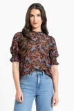 Seeking Lola SS Movement Blouse - Peacan Smudge