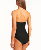 Sea Level Honeycomb U Bar Bandeau One Piece - Black