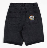 Santa Cruz Flaming Dice Dot Jean Short - Washed Black