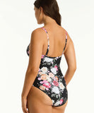 Sea Level Belle Tie Front DD/E Cup One Piece - Black