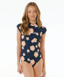 Rip Curl Summer Sol SS Surfsuit - Girl - Washed Navy