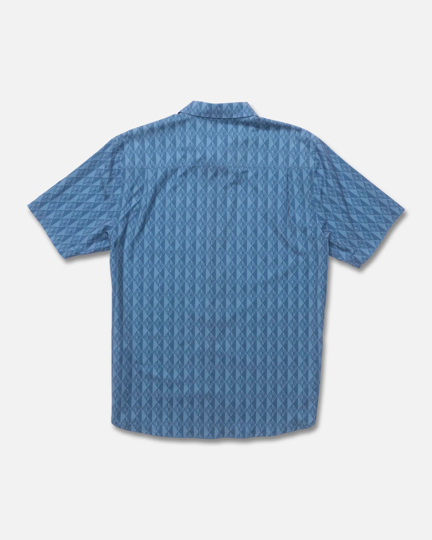 Blue textured shirt on a white background Salty Crew Drifter UV Button Up Shirt - Pilot Blue