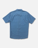 Blue textured shirt on a white background Salty Crew Drifter UV Button Up Shirt - Pilot Blue