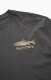 Black t-shirt with a fish graphic and 'Salty Crew' text on a white background Salty Crew Trout Mount Premium SS Tee - Coal