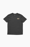 Black t-shirt with a logo on the chest against a white background Salty Crew Trout Mount Premium SS Tee - Coal