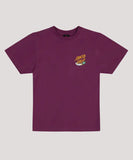 Purple t-shirt with a logo on the chest against a light gray background Santa Cruz Space Dot Rocket Short Sleeve Tee - Maroon