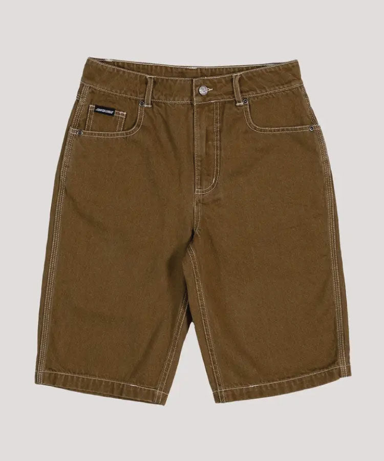 Brown shorts on a light gray background