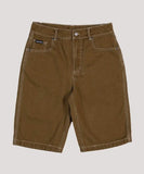 Brown shorts on a light gray background