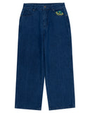 Blue jeans with a brand logo on a white background Santa Cruz Multi Cruz Stack Alien Boys Jeans - Stone Wash Indigo
