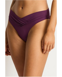 Sea Level Essentials Edit V Front Mid Pant swimwear bottoms in solid Claret dark red displayed at Point Break Cambridge.