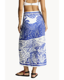 Shop the Sea Level Jungle Lino Long Sarong in Blue back view at Point Break Cambridge. Lightweight tropical beach cover-up. Visit 63 Duke St or online. Fast NZ & AU shipping!