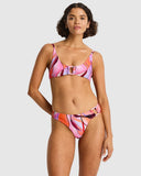 Sea Level Neon Wave Sporty Mid Pant bikini bottoms in solid Berry pink displayed at Point Break Cambridge.