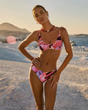 Sea Level Neon Wave Tie Back Bralette bikini top in vibrant Berry pink displayed at Point Break Cambridge.