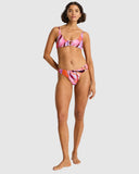 Sea Level Neon Wave Tie Back Bralette bikini top in vibrant Berry pink displayed at Point Break Cambridge.