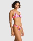 Sea Level Neon Wave Tie Back Bralette bikini top in vibrant Berry pink displayed at Point Break Cambridge.