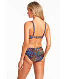 Back showing the full coverage of Sea Level Hunter Mid Bikini Pant - Blue