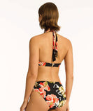 Sea Level Juniper Twist Front Multifit Halter Bra - Black