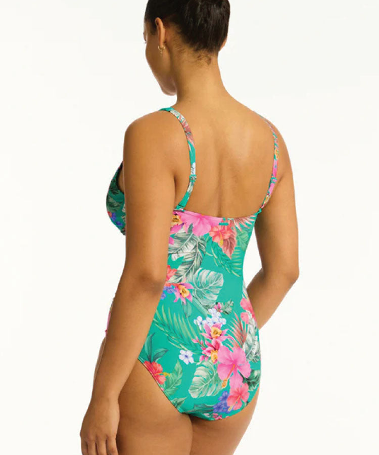 Sea Level Pacifico Cross Front Multifit One Piece - Evergreen