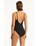 Sea Level Palisades Square Neck Bralette One Piece - Black